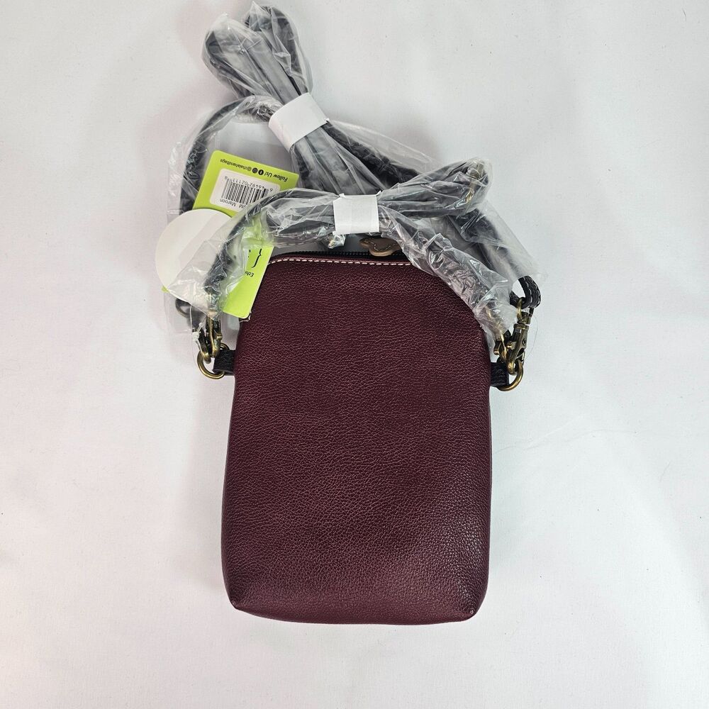 Chala Paw Print Crossbody Phone Bag Maroon NWT Vegan Dog Lover Purse - Picture 3 of 12
